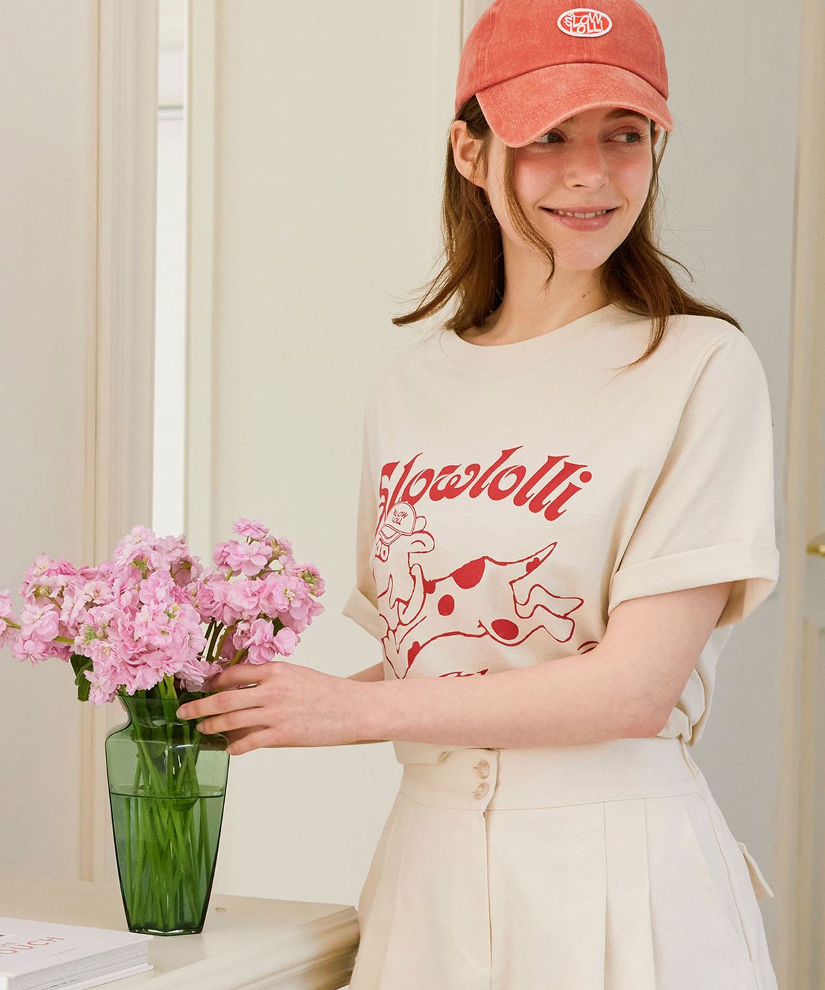 슬로우롤리(SLOWLOLLI) Rolling puppy t-shirt_3 Colors