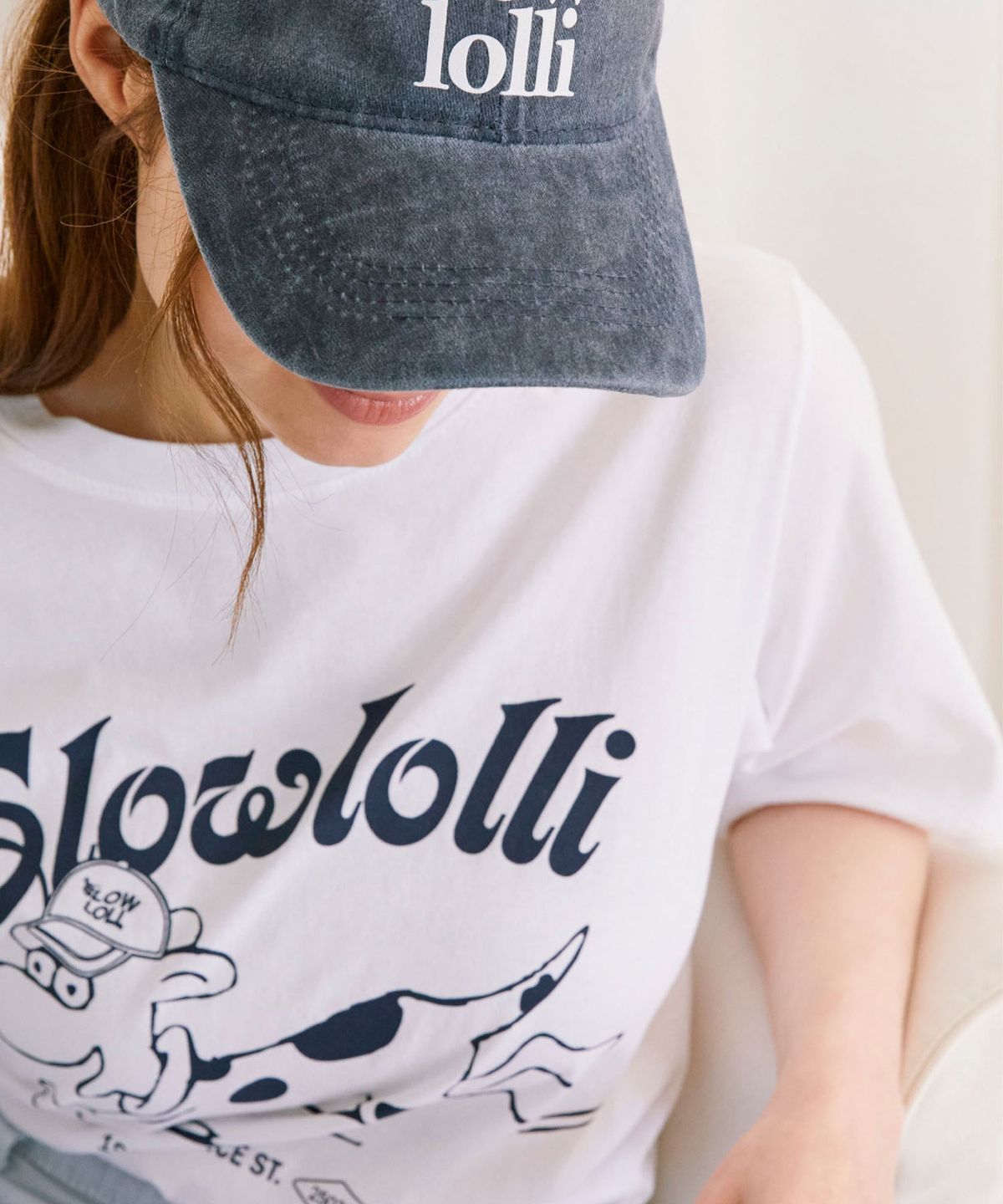 슬로우롤리(SLOWLOLLI) Rolling puppy t-shirt_3 Colors