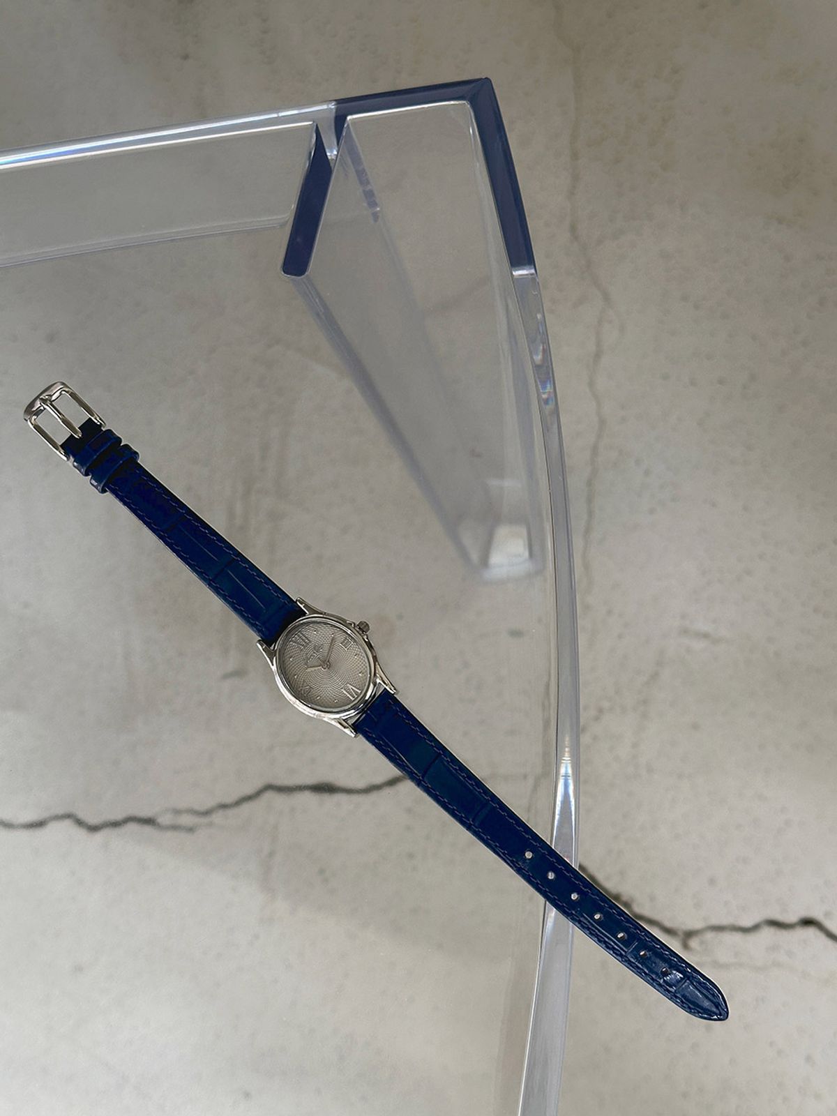 벤앤쿠(VENANDQU) Gem-Silver/Taupe (Cobalt Navy leather)