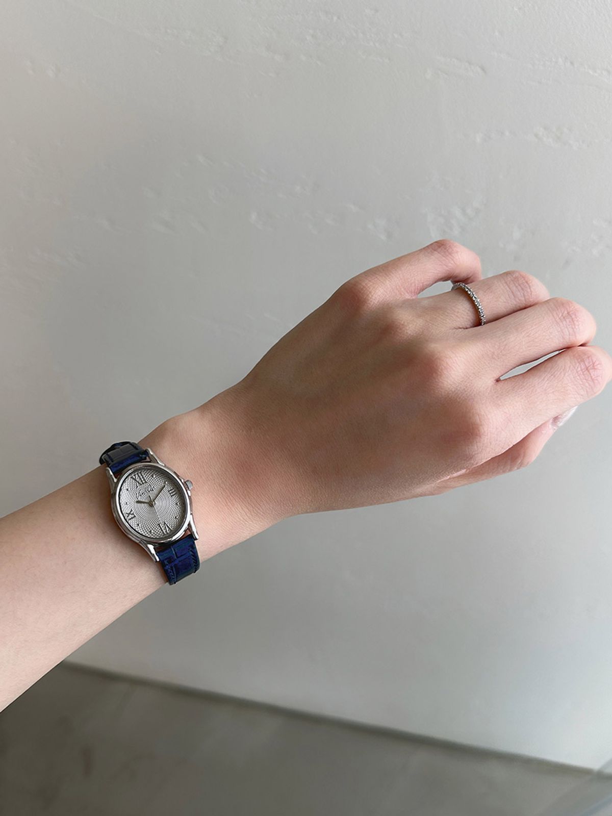 벤앤쿠(VENANDQU) Gem-Silver/Taupe (Cobalt Navy leather)