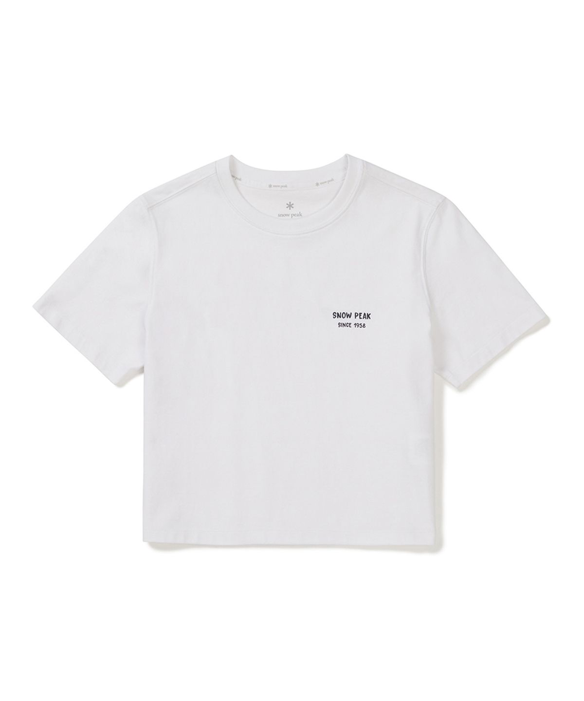 스노우피크 어패럴(SNOWPEAK APPAREL) 코튼 여성 크롭 반팔 티셔츠 (S25MWFTS65) White