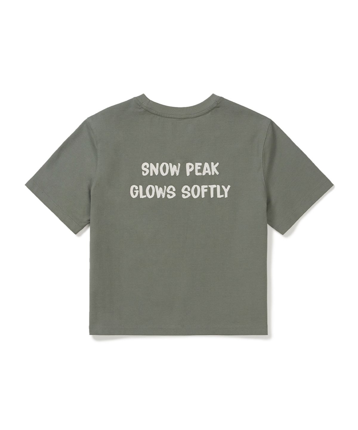 스노우피크 어패럴(SNOWPEAK APPAREL) 코튼 여성 크롭 반팔 티셔츠 (S25MWFTS65) Light Khaki