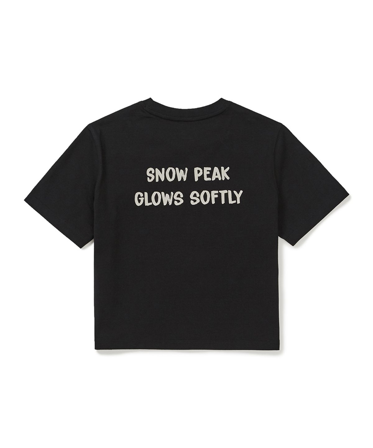 스노우피크 어패럴(SNOWPEAK APPAREL) 코튼 여성 크롭 반팔 티셔츠 (S25MWFTS65) Black