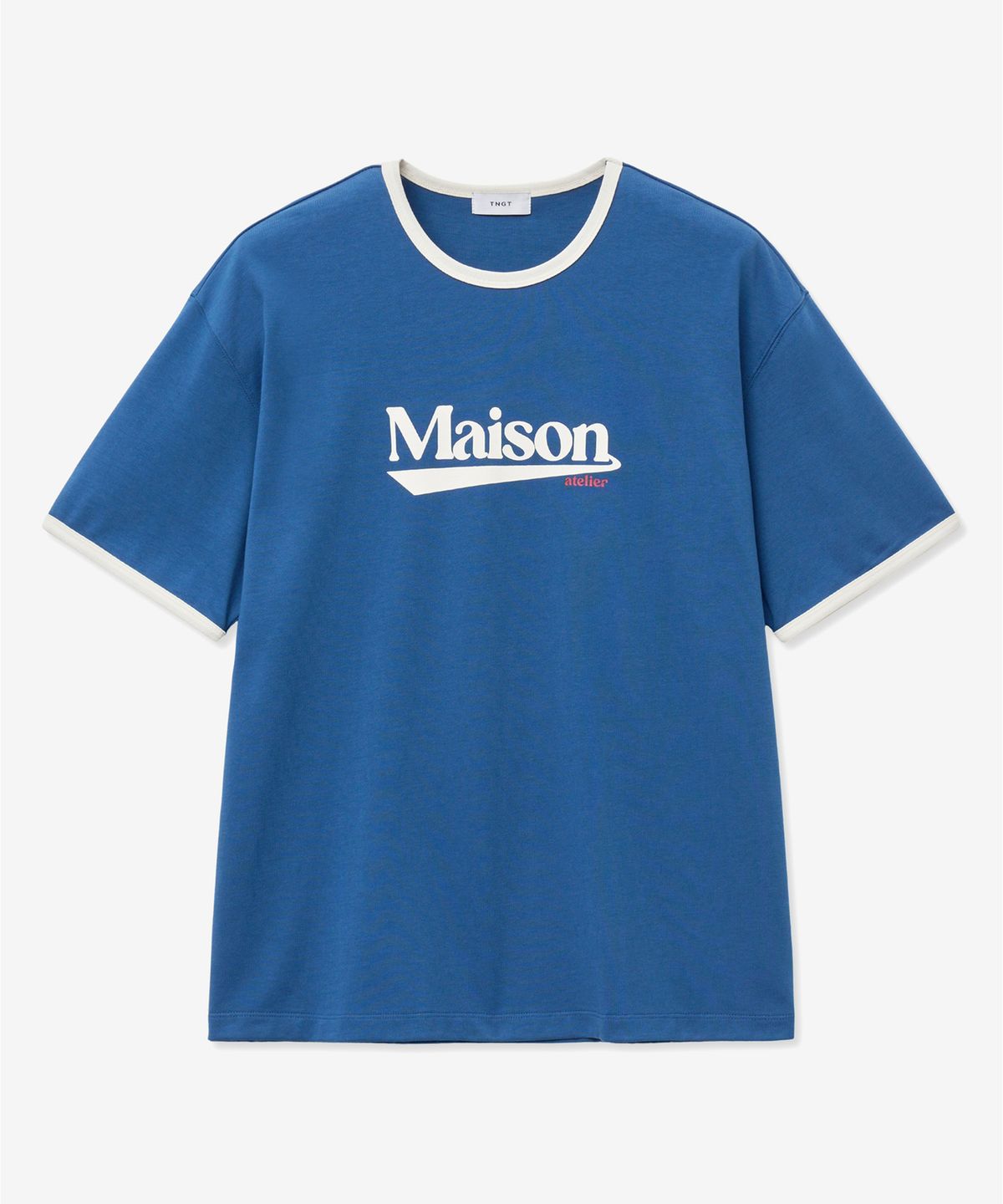 티엔지티(TNGT) Maison Logo Ringer T-Shirt (Blue) TNTS5E212B2
