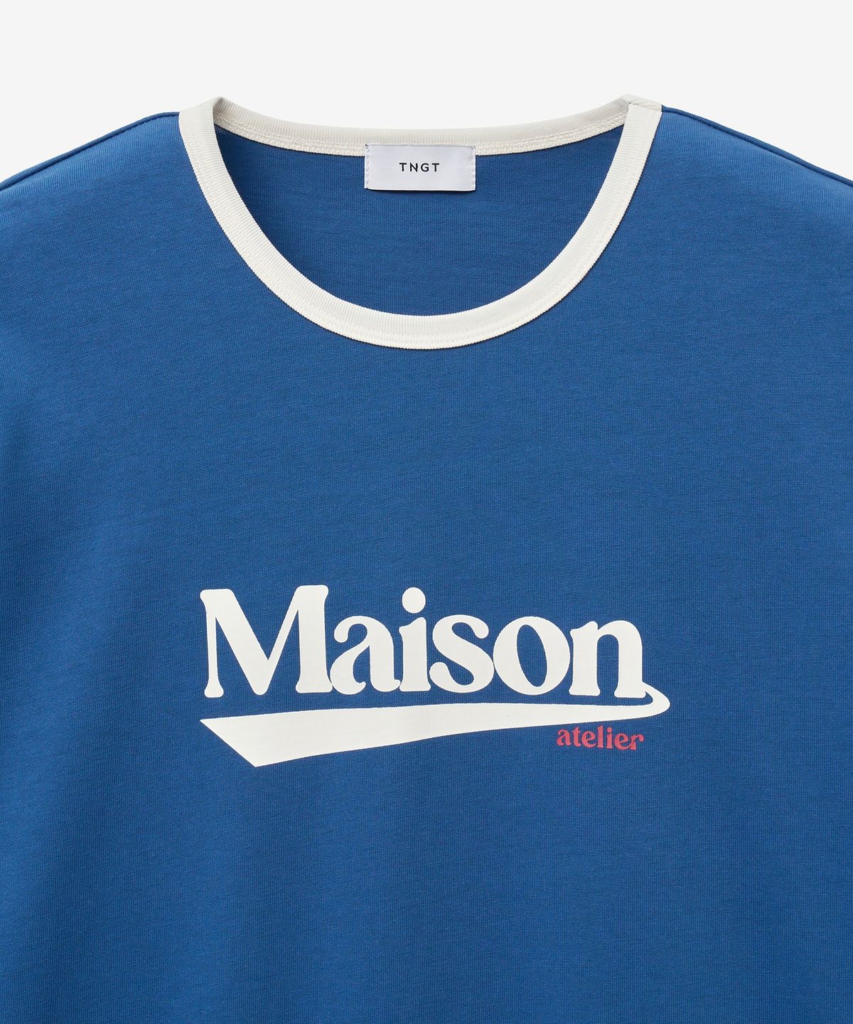 티엔지티(TNGT) Maison Logo Ringer T-Shirt (Blue) TNTS5E212B2