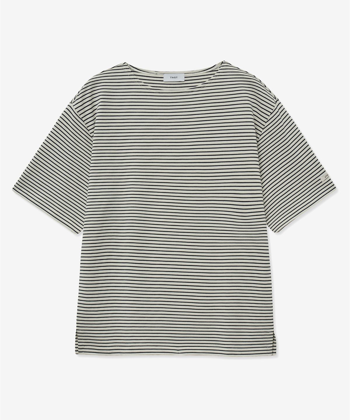 티엔지티(TNGT) Stripe Boat Neck T-Shirt (White) TNTS5E213WT