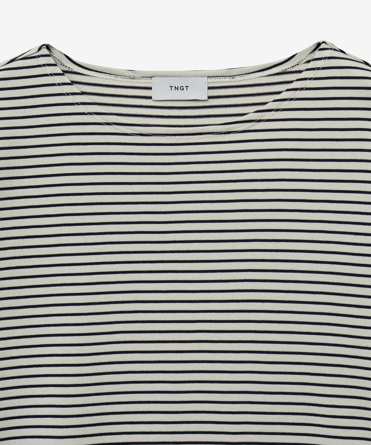 티엔지티(TNGT) Stripe Boat Neck T-Shirt (White) TNTS5E213WT