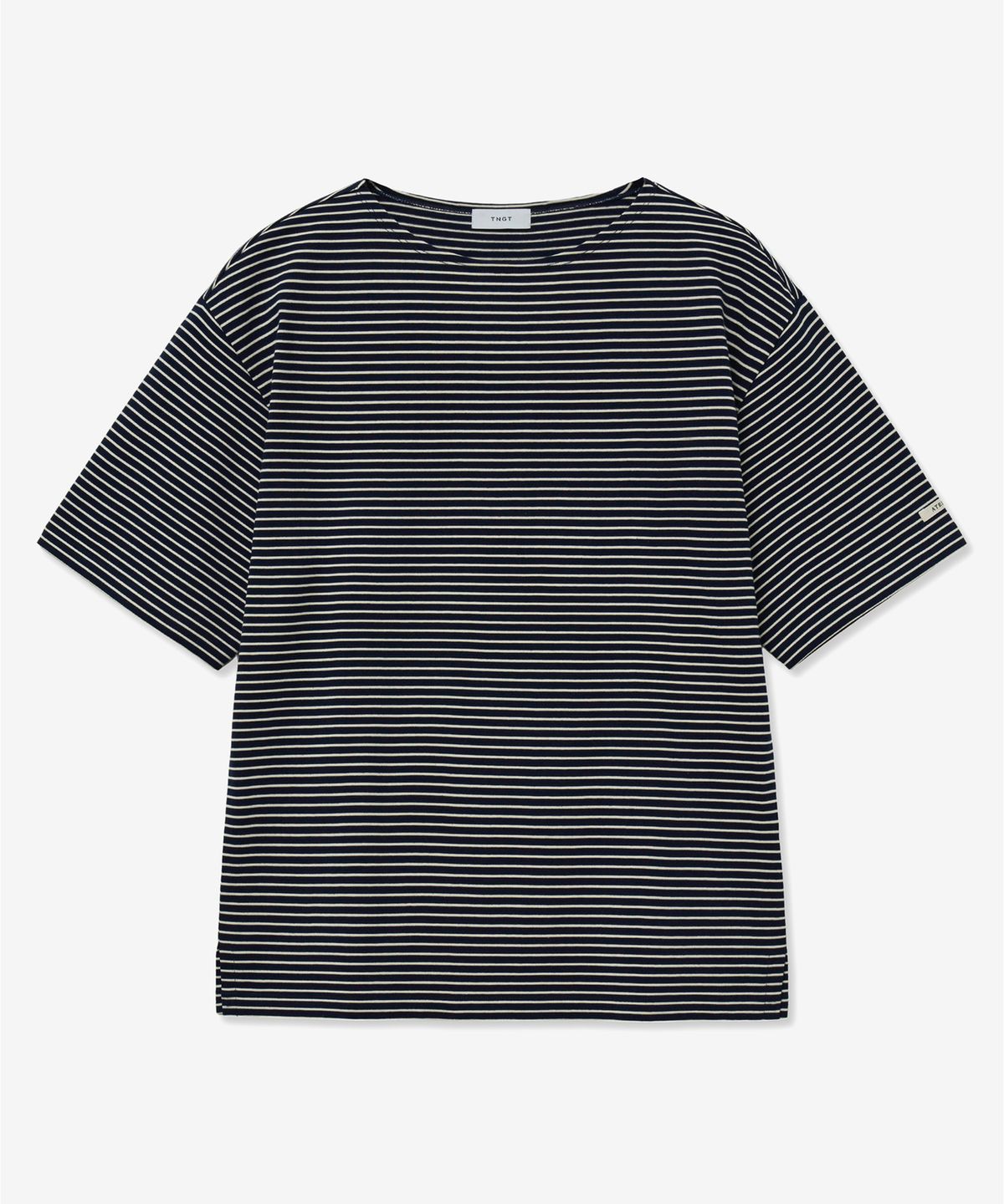 티엔지티(TNGT) Stripe Boat Neck T-Shirt (Navy) TNTS5E213N2