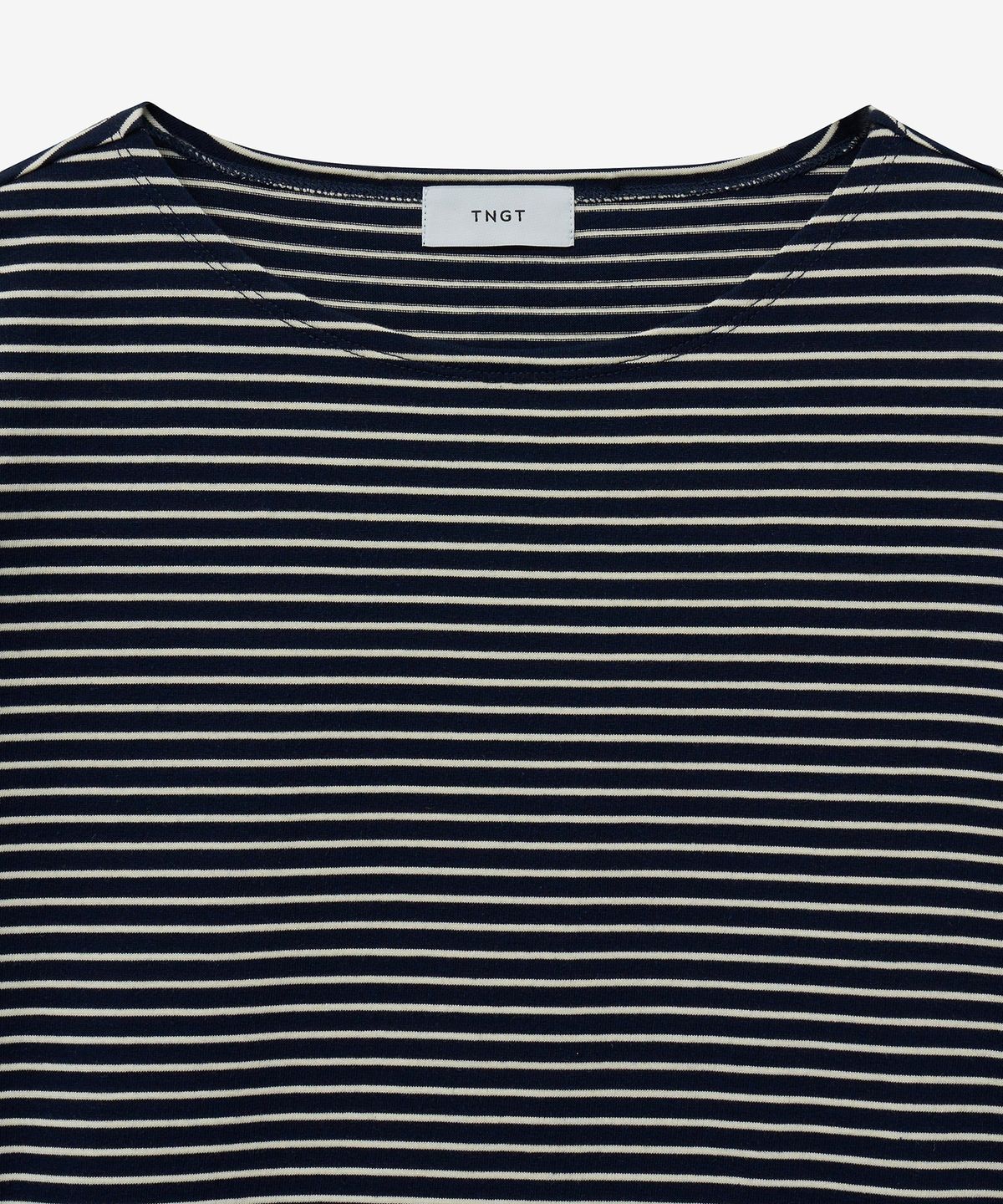 티엔지티(TNGT) Stripe Boat Neck T-Shirt (Navy) TNTS5E213N2
