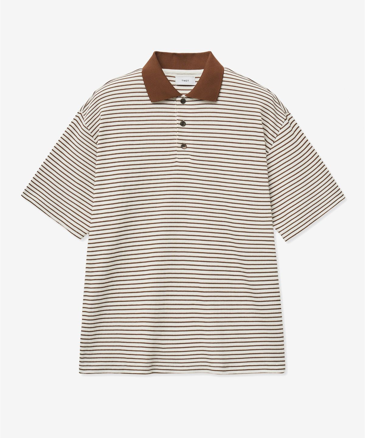 티엔지티(TNGT) Stripe Polo Shirt (Brown) TNTS5E203W2