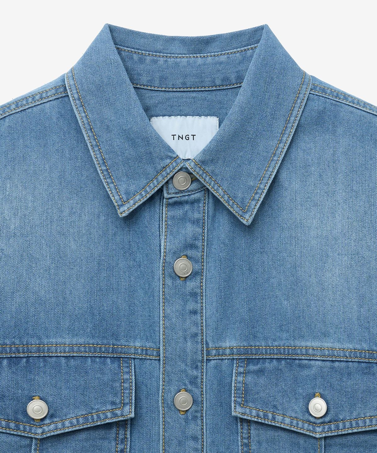 티엔지티(TNGT) Denim Half Shirt (Light Blue) TNSH5E201B2