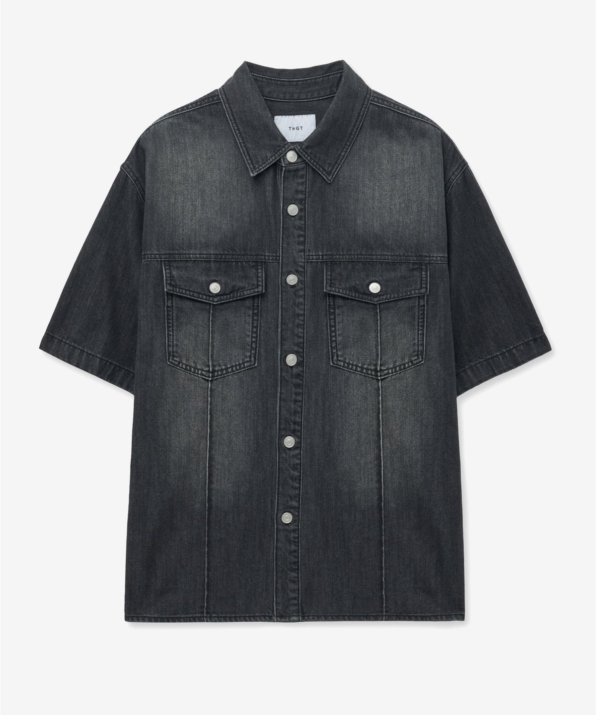 티엔지티(TNGT) Denim Half Shirt (Washed Gray) TNSH5E201G2