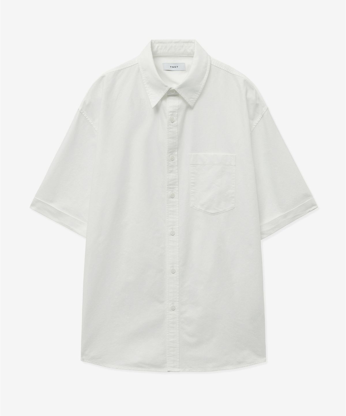 티엔지티(TNGT) Oxford Half-Sleeves Shirt (White) TNSH5E205WT