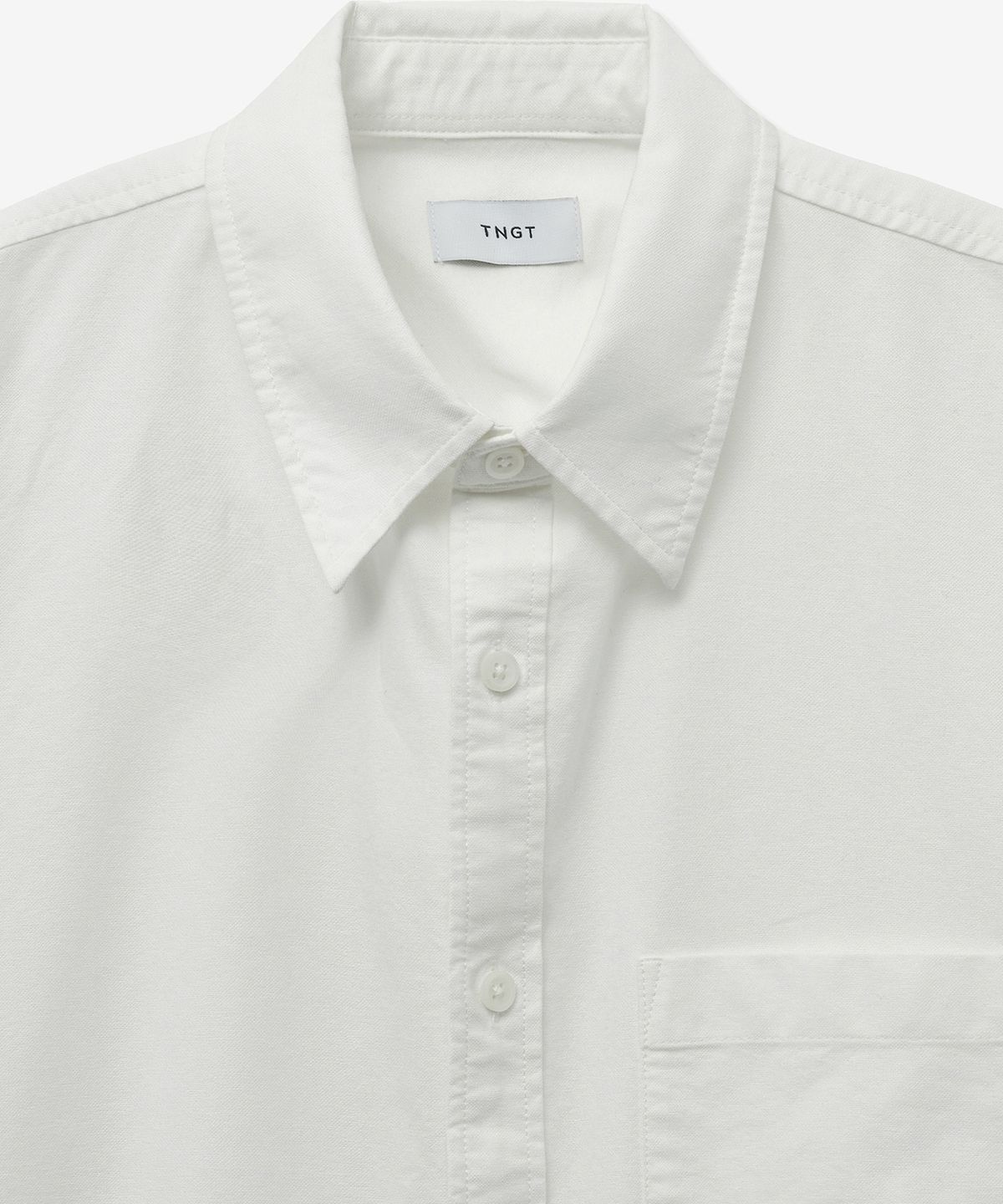 티엔지티(TNGT) Oxford Half-Sleeves Shirt (White) TNSH5E205WT