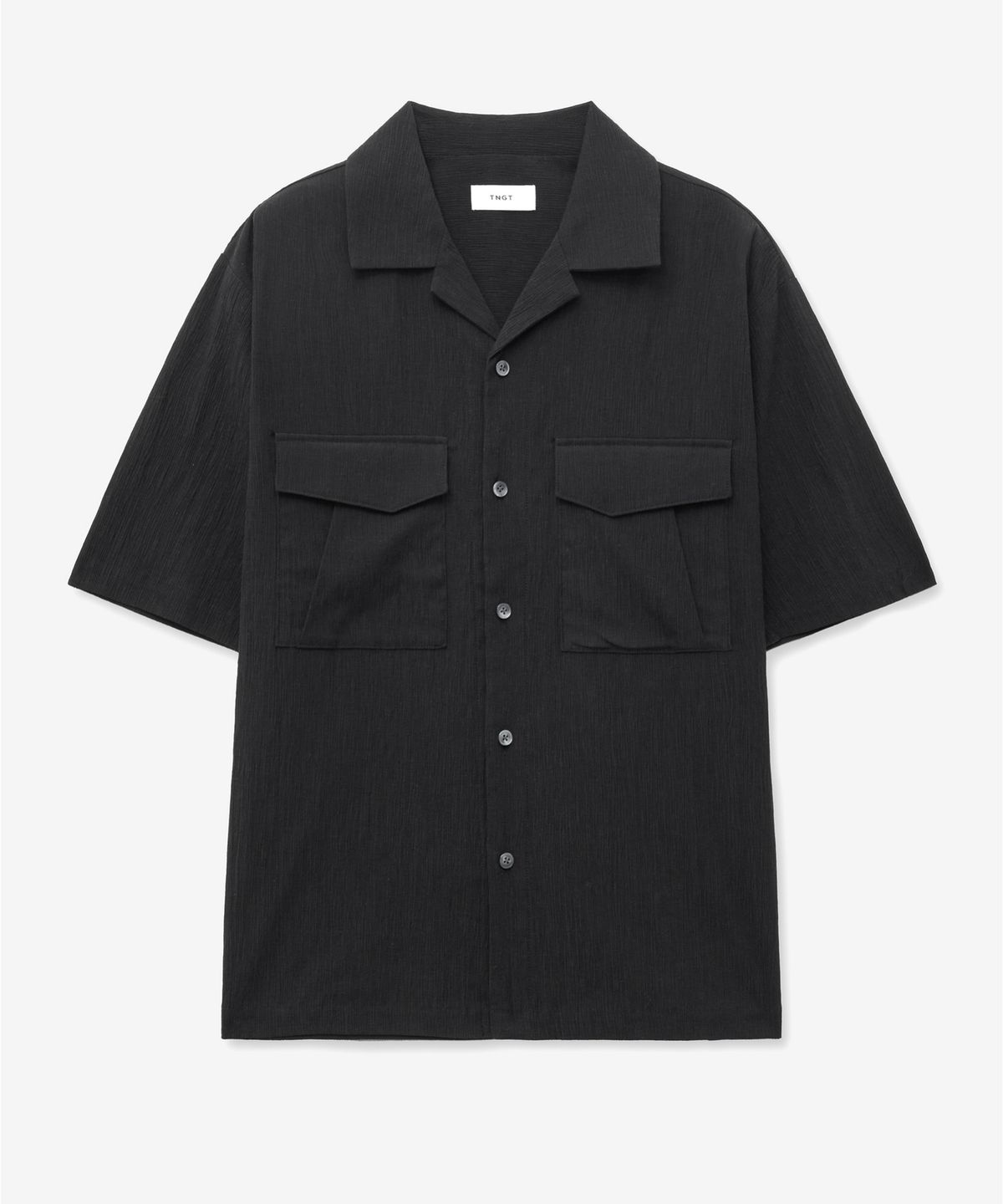 티엔지티(TNGT) Kinoshita Seersucker Half-Sleeves Shirt (Black) TNSH5E206BK