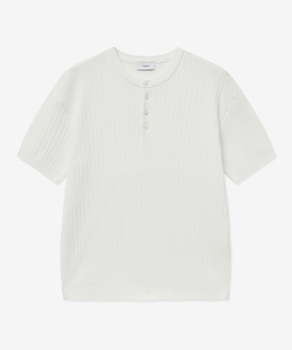 티엔지티(TNGT) Compact Henley Neck Knit Top (Off White) TNSW5E201OW