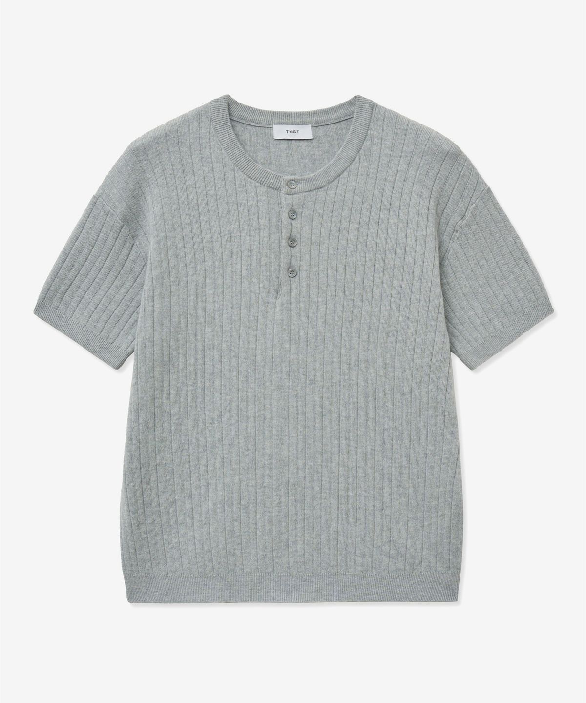 티엔지티(TNGT) Compact Henley Neck Knit Top (Gray) TNSW5E201G2