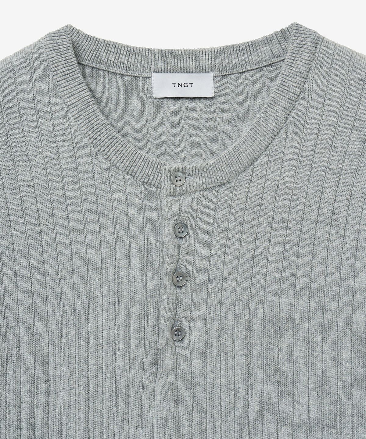 티엔지티(TNGT) Compact Henley Neck Knit Top (Gray) TNSW5E201G2