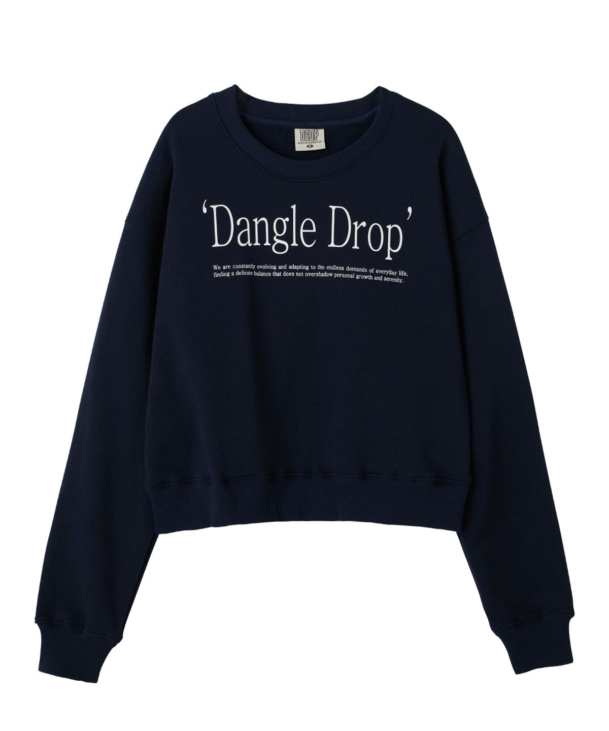 댕글드랍(DANGLEDROP) DGDP 타이포 맨투맨 네이비
