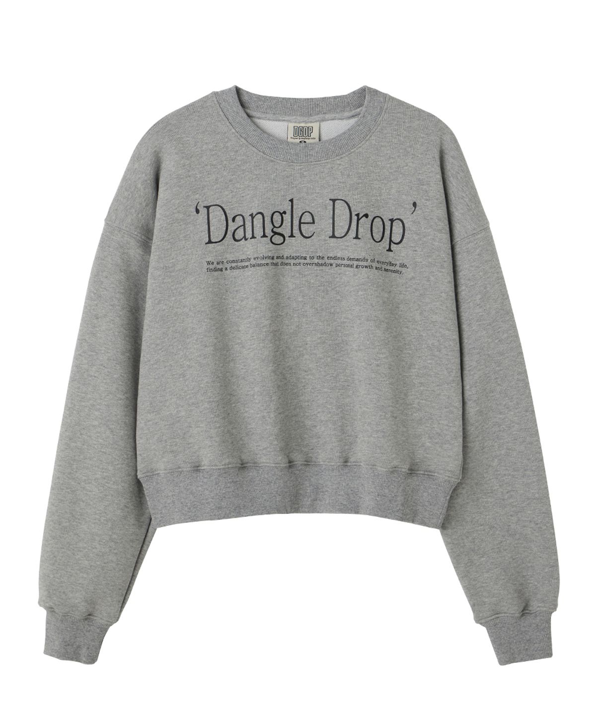 댕글드랍(DANGLEDROP) DGDP 타이포 맨투맨 멜란지그레이
