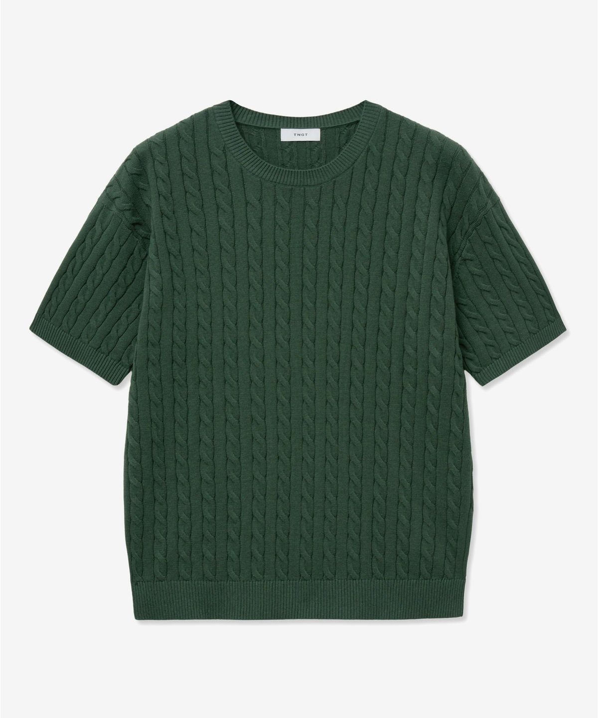 티엔지티(TNGT) Essential Cable Knit Top (Green) TNSW5E204E2