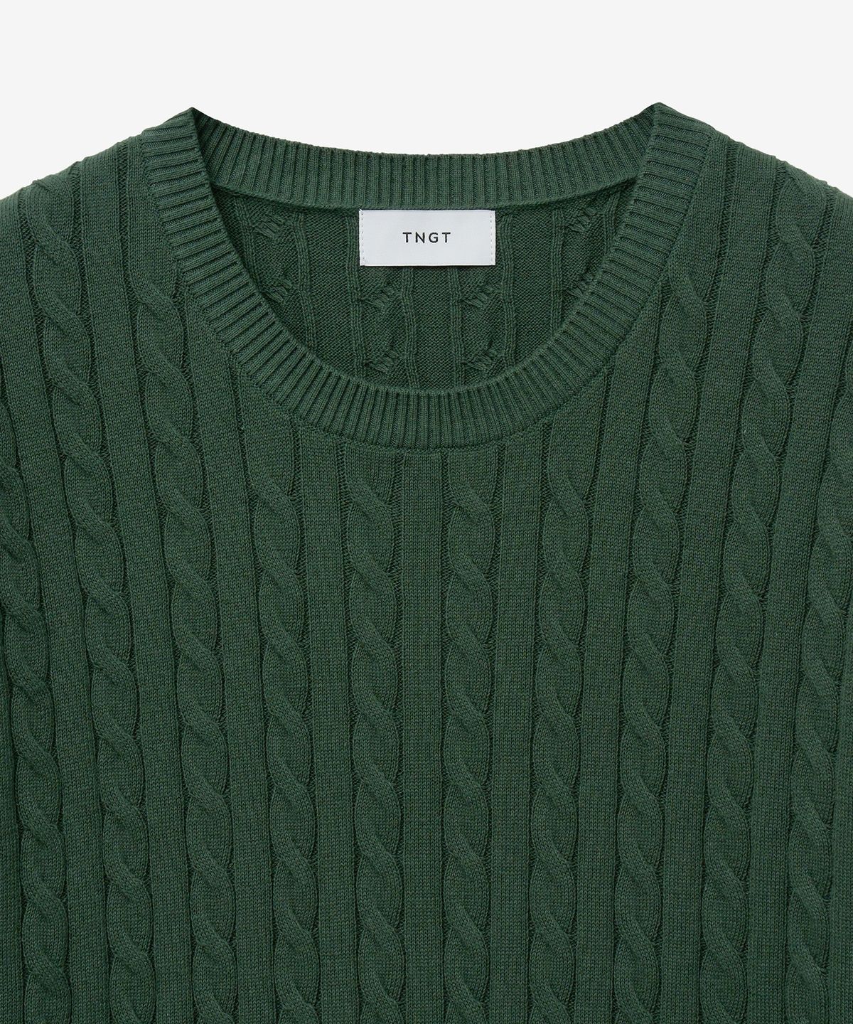 티엔지티(TNGT) Essential Cable Knit Top (Green) TNSW5E204E2