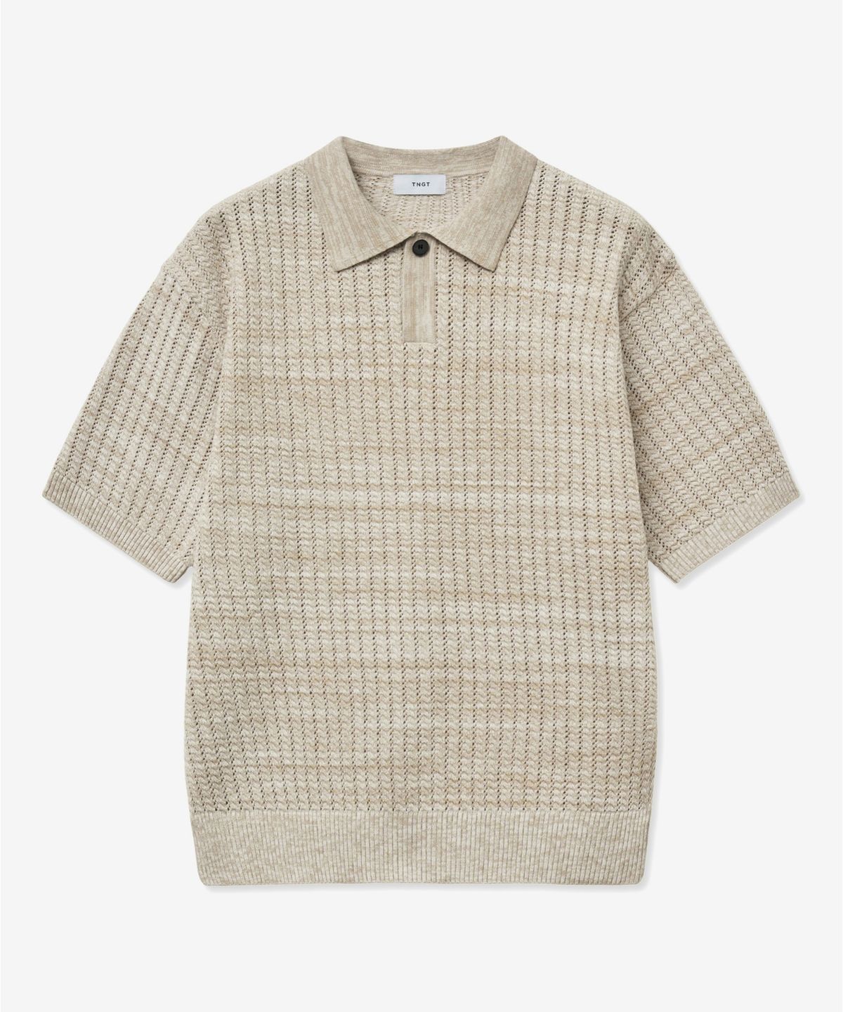 티엔지티(TNGT) Crochet Polo Knit Top (Melange Beige) TNSW5E205I2