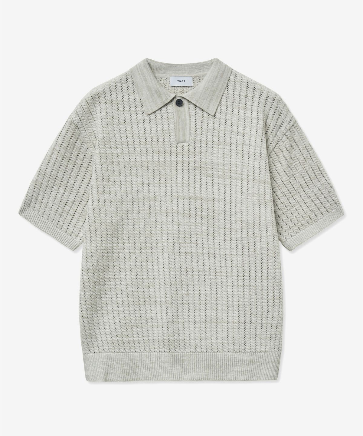 티엔지티(TNGT) Crochet Polo Knit Top (Silver) TNSW5E205SV