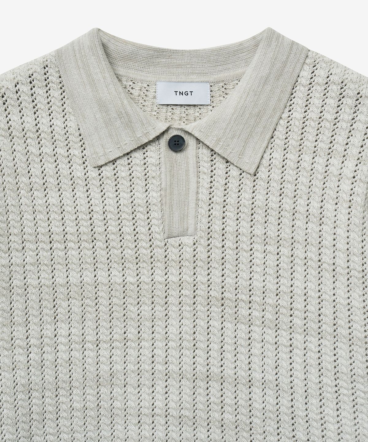 티엔지티(TNGT) Crochet Polo Knit Top (Silver) TNSW5E205SV
