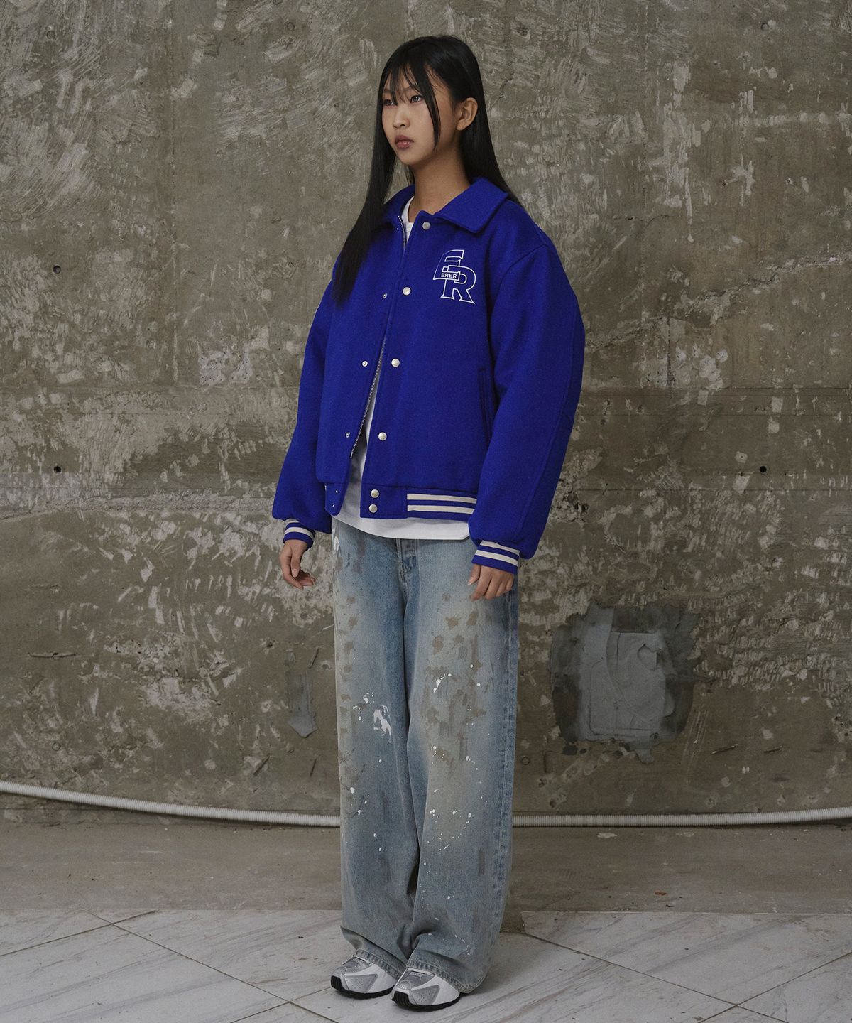 에르에르(ERER) Nautical Varsity Jacket Blue