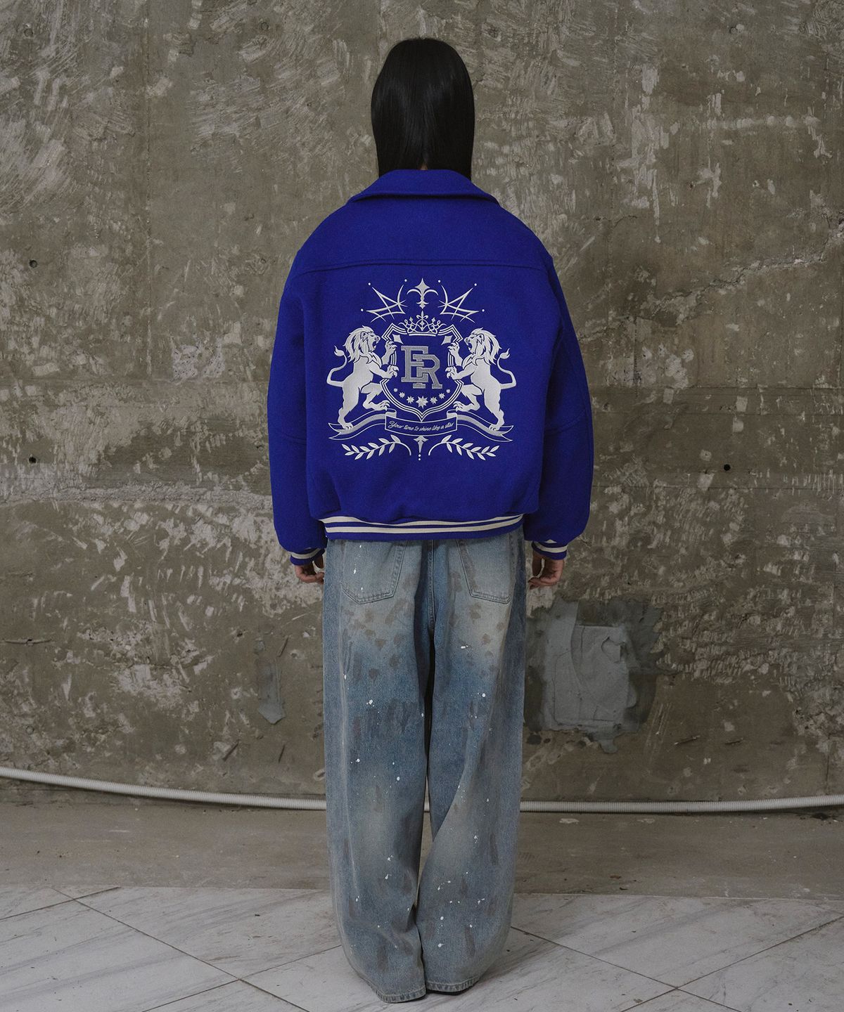 에르에르(ERER) Nautical Varsity Jacket Blue