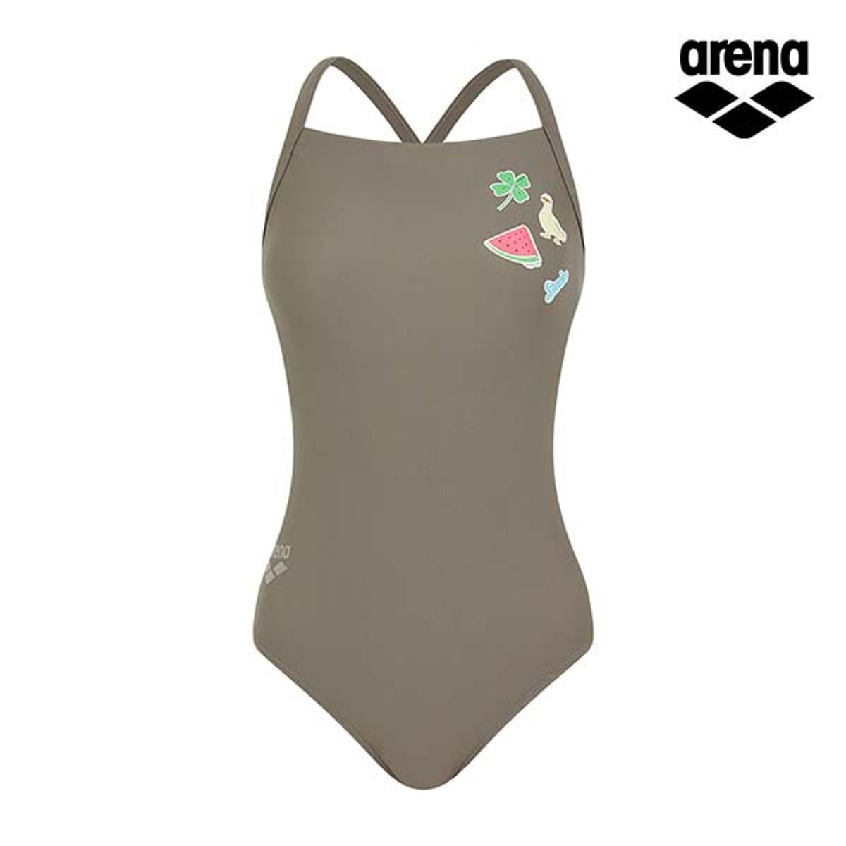 아레나(ARENA) 스티커 원피스 드롭백 A5BL1LO12BRW