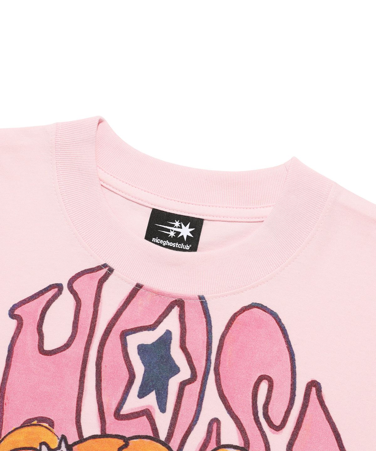 나이스고스트클럽(NICEGHOSTCLUB) [X SOULPUSSSY CAT]GHOSTSOULGIRL GYARU BIG BIG TEE_PINK(NG2FMUT510A)