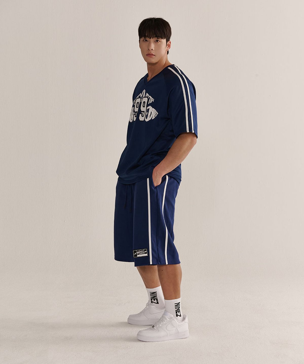 나인제트(NINEZ) 사이드 테잎 캐주얼 버뮤다 팬츠_2color