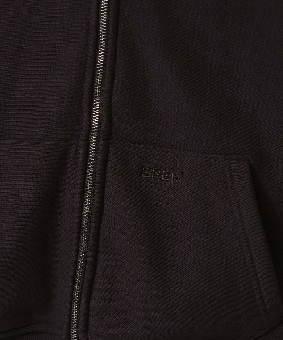 에르에르(ERER) Men Oversized Sweat Hoodie Zip-Up Brown