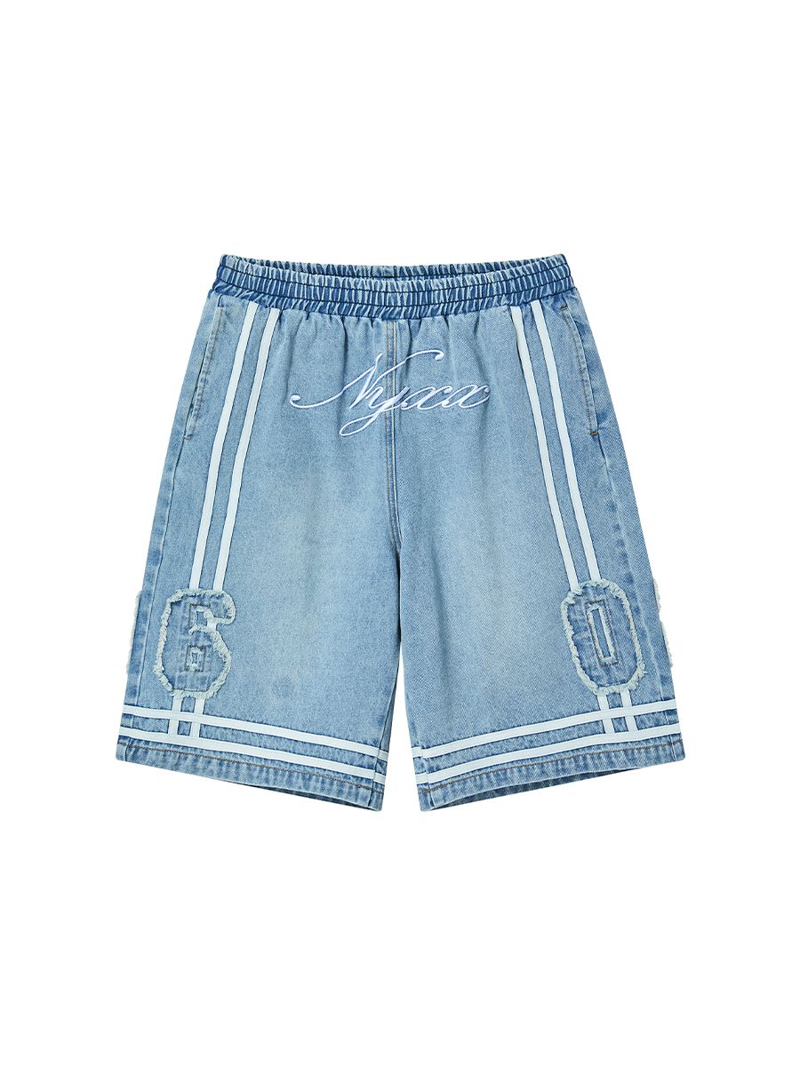 DENIM HALF PANTS - ブルー MUSINSA | NYXX BASKETBALL DENIM HALF PANTS LIGHT BLUE