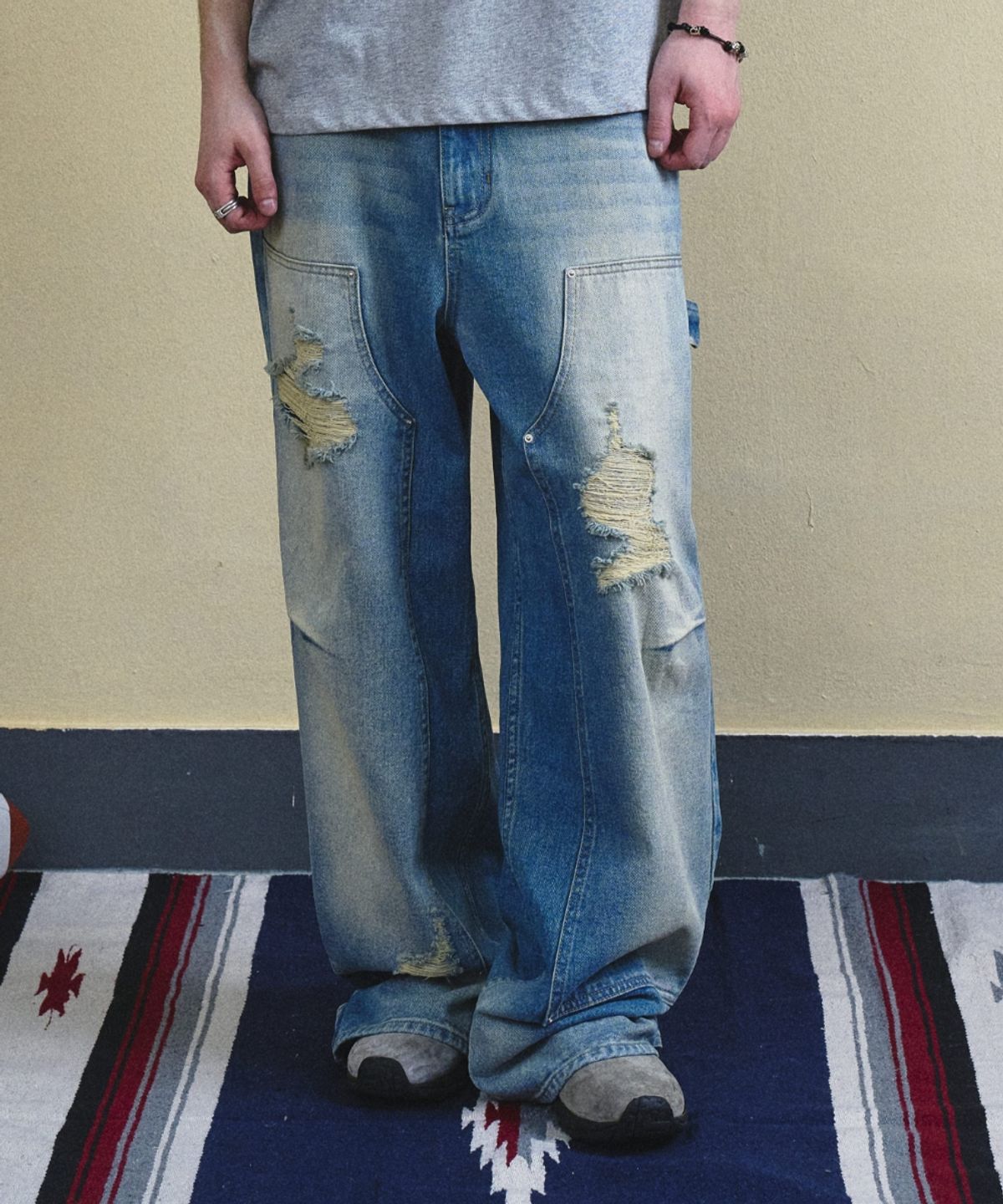 메종미네드(MAISON MINED) RUGGED CARPENTER DENIM PANTS BLUE