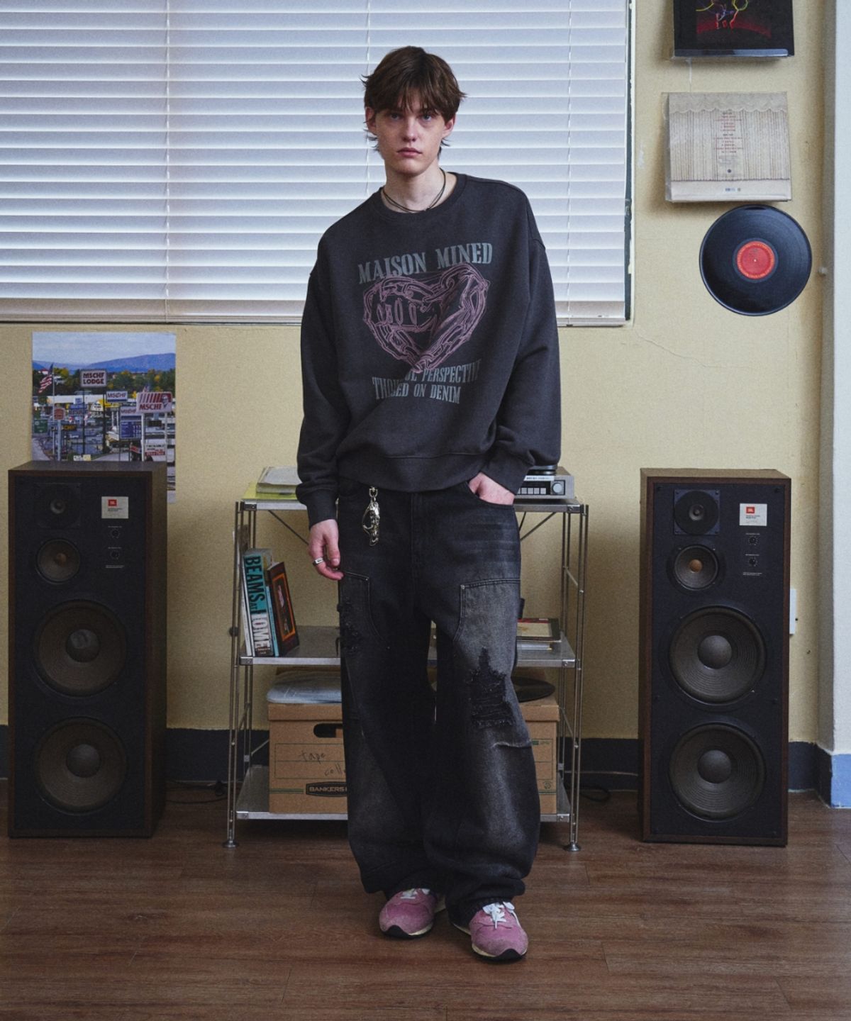 메종미네드(MAISON MINED) RUGGED CARPENTER DENIM PANTS BLACK