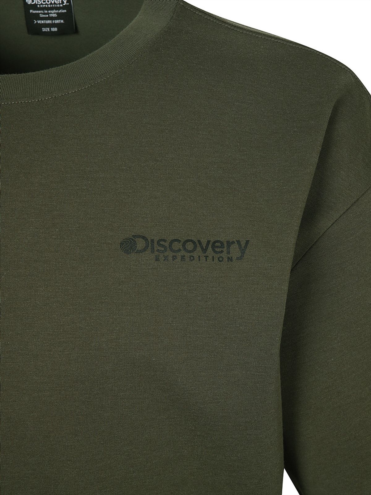 디스커버리 익스페디션(DISCOVERY EXPEDITION) 프레시벤트 워싱 아웃도어씬 백그래픽 반팔티셔츠 (D.Khaki)