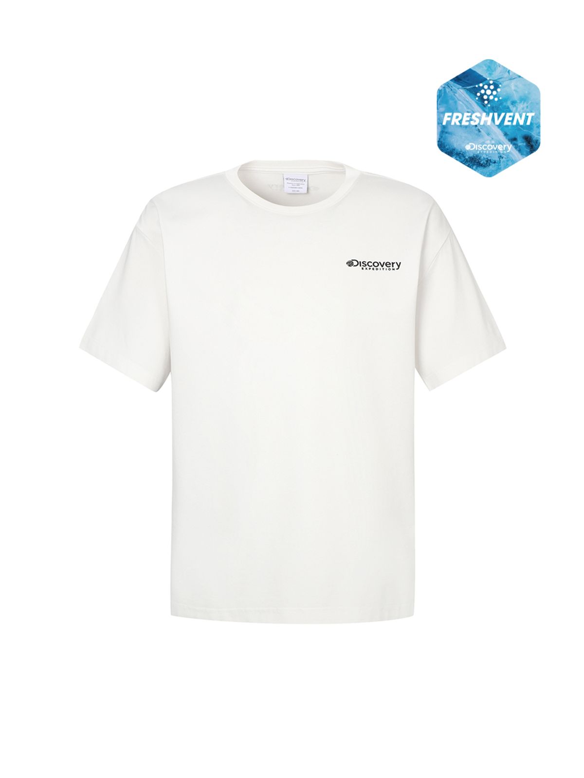 디스커버리 익스페디션(DISCOVERY EXPEDITION) 프레시벤트 워싱 박스 로고 반팔티셔츠 (WHITE)