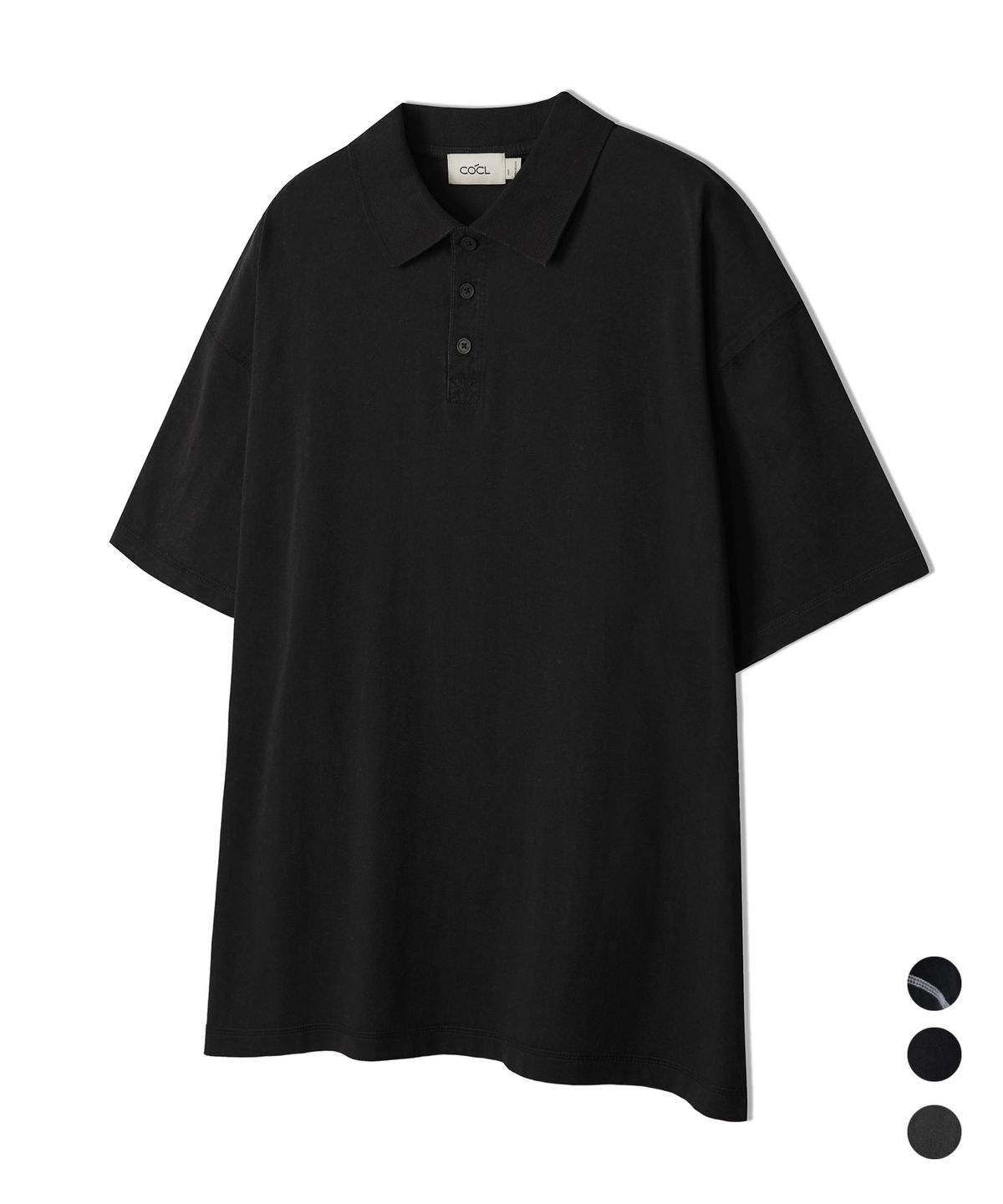 커스텀어클락(COSTUME O’CLOCK) 피그먼트 절개 헨리넥 숏 슬리브 티셔츠 3 COLOR COOSTS260