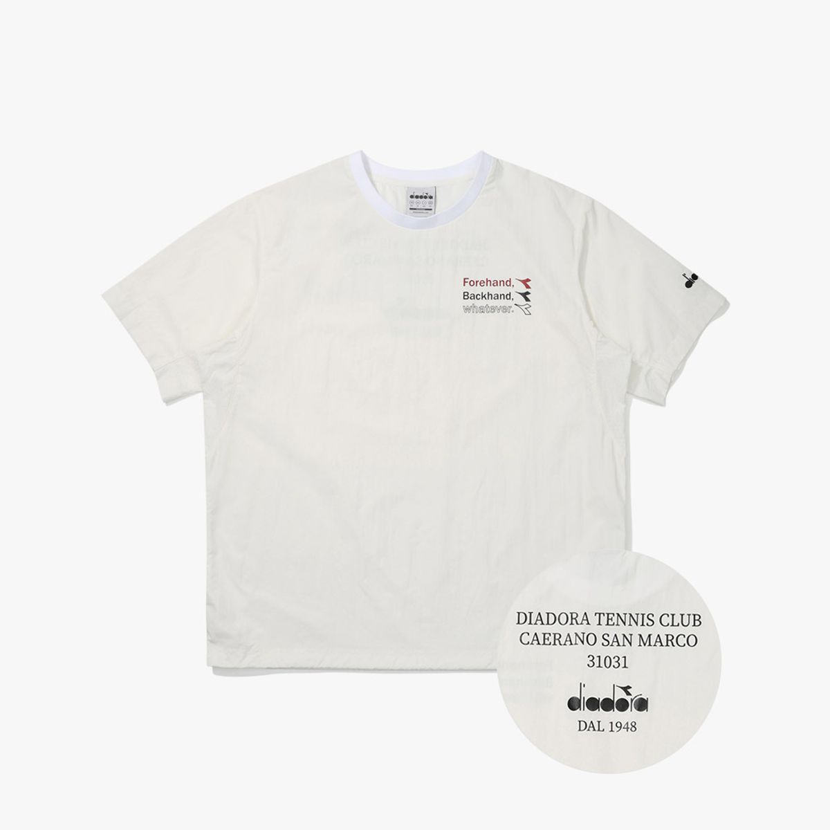 디아도라(diadora) 컴피 라운드 반팔 피스테 OFF WHITE