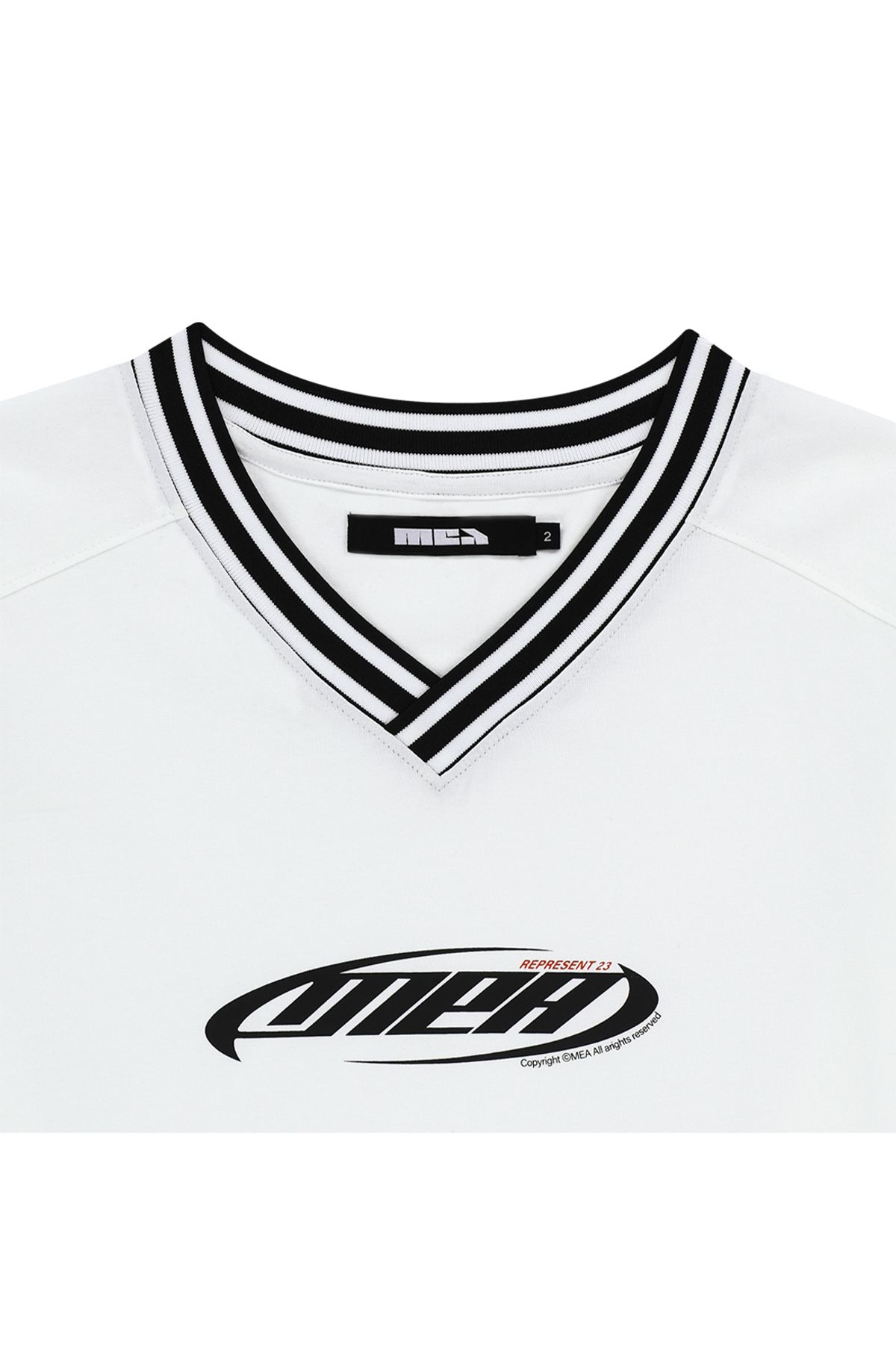 메아(MEA) STRIPE V NECK L/S [WHITE]