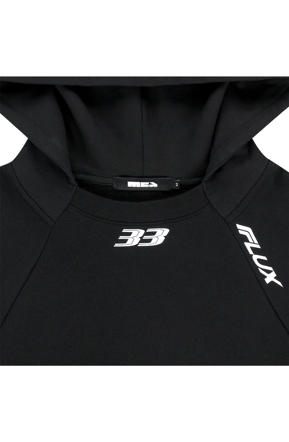 메아(MEA) RAGLAN GRAPHIC HOODIE [BLACK]