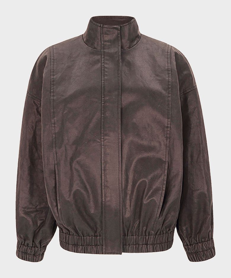 Vintage leather blouson (brown)