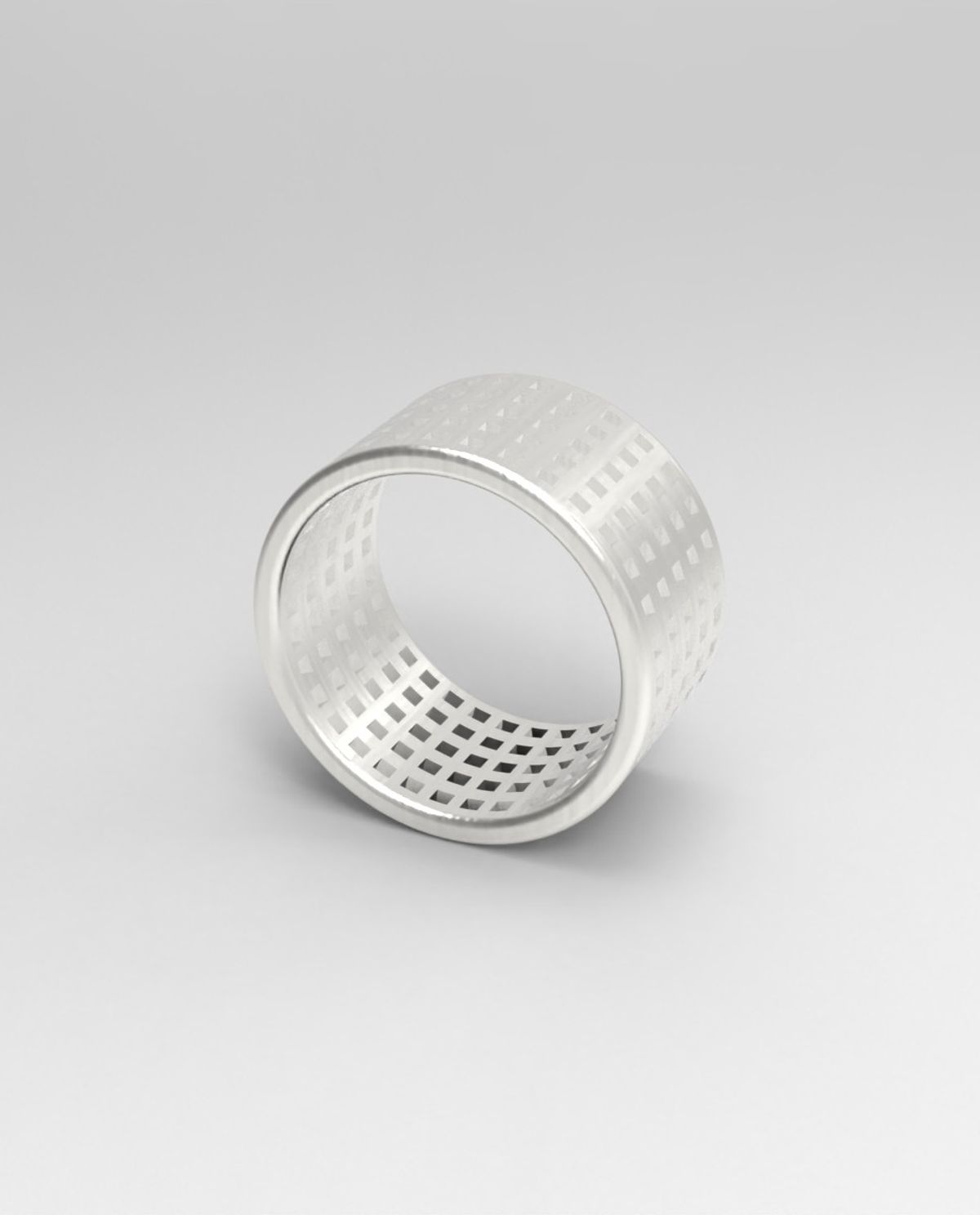 르네오브제(RENEOBJET) WIN SQUARE RING (5R) [STERLING SILVER] 기하학 디자인 패턴 포인트 925 실버 반지