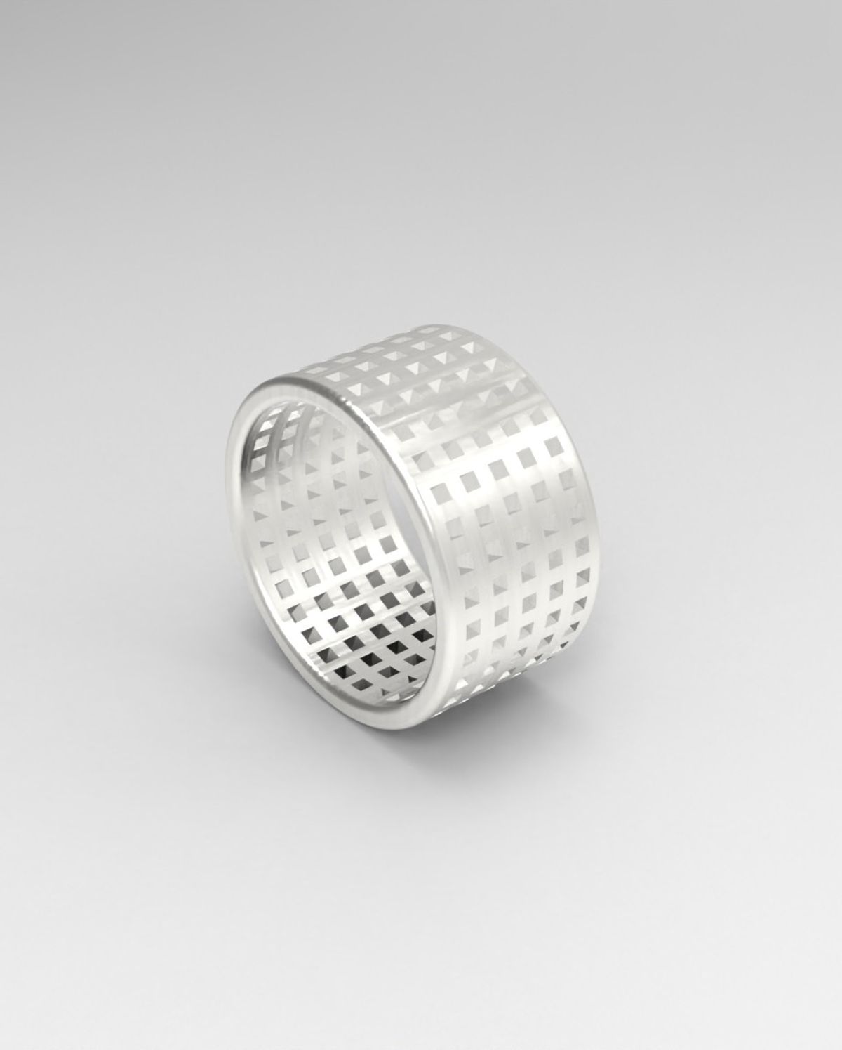 르네오브제(RENEOBJET) WIN SQUARE RING (5R) [STERLING SILVER] 기하학 디자인 패턴 포인트 925 실버 반지