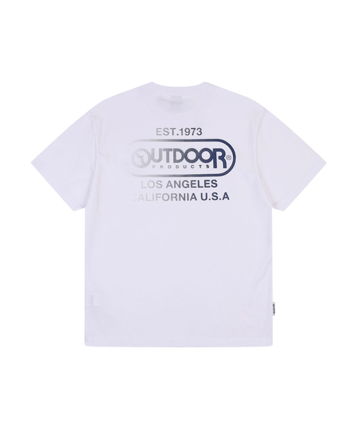 아웃도어 프로덕츠(OUTDOOR PRODUCTS) HALFTONE LOGO T-SHIRTS (WHITE)