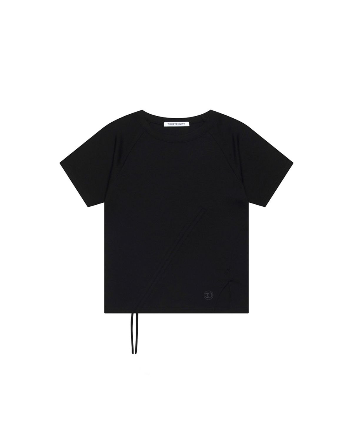 쓰리투에이티(THREE TO EIGHTY) SHIRRING PANEL TOP BLACK