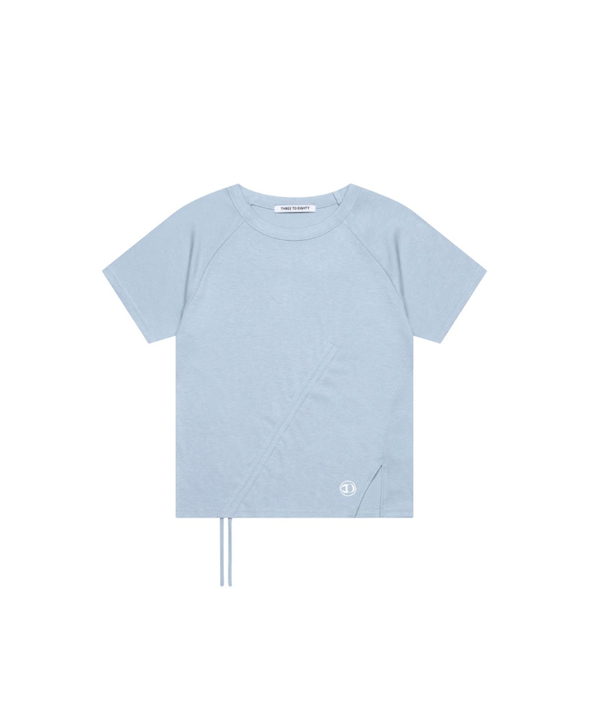 쓰리투에이티(THREE TO EIGHTY) SHIRRING PANEL TOP BLUE